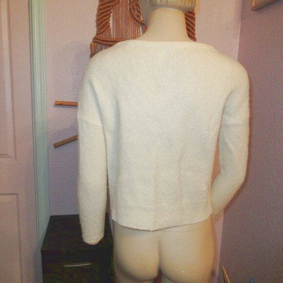 The White Company Crop Cardigan Size M Sweater Alpaca Wool Blend Quiet Luxury - Picture 6 of 9